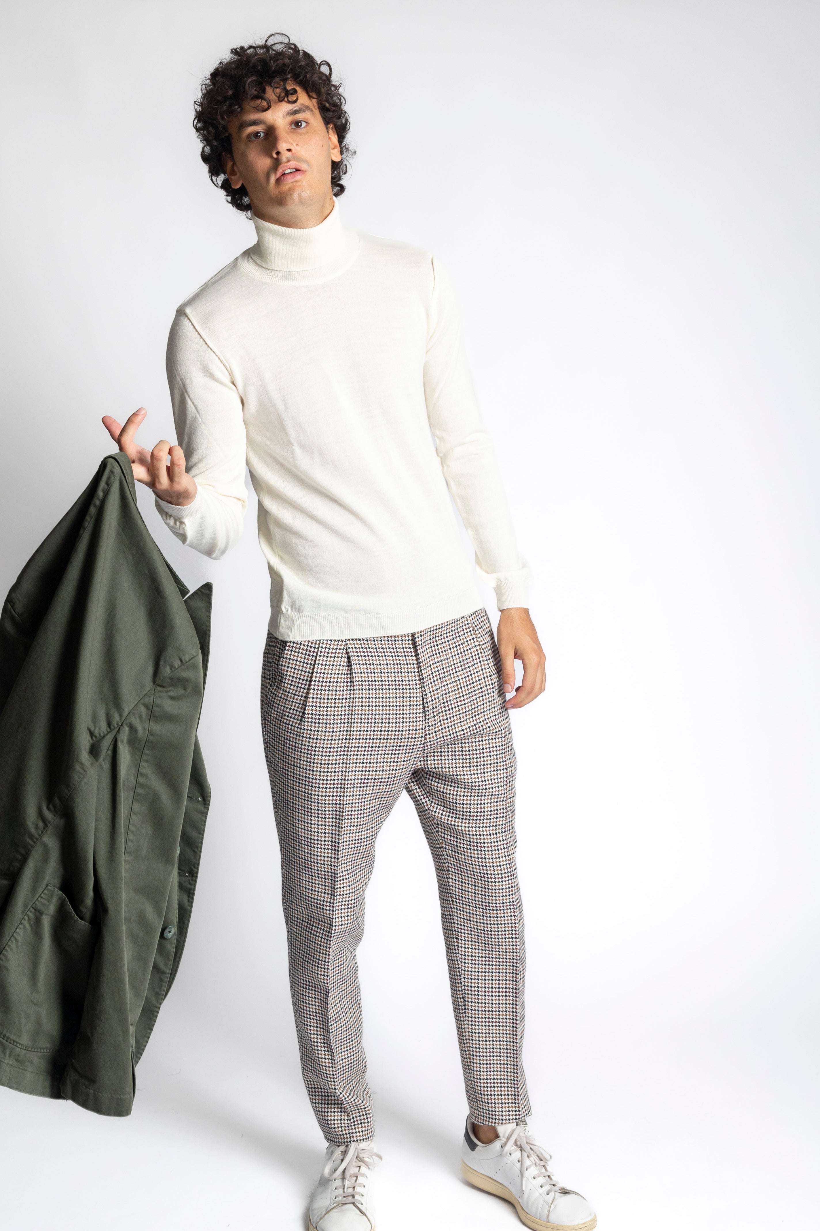 Giacca in cotone verde con petto a lancia- 2 bottoni