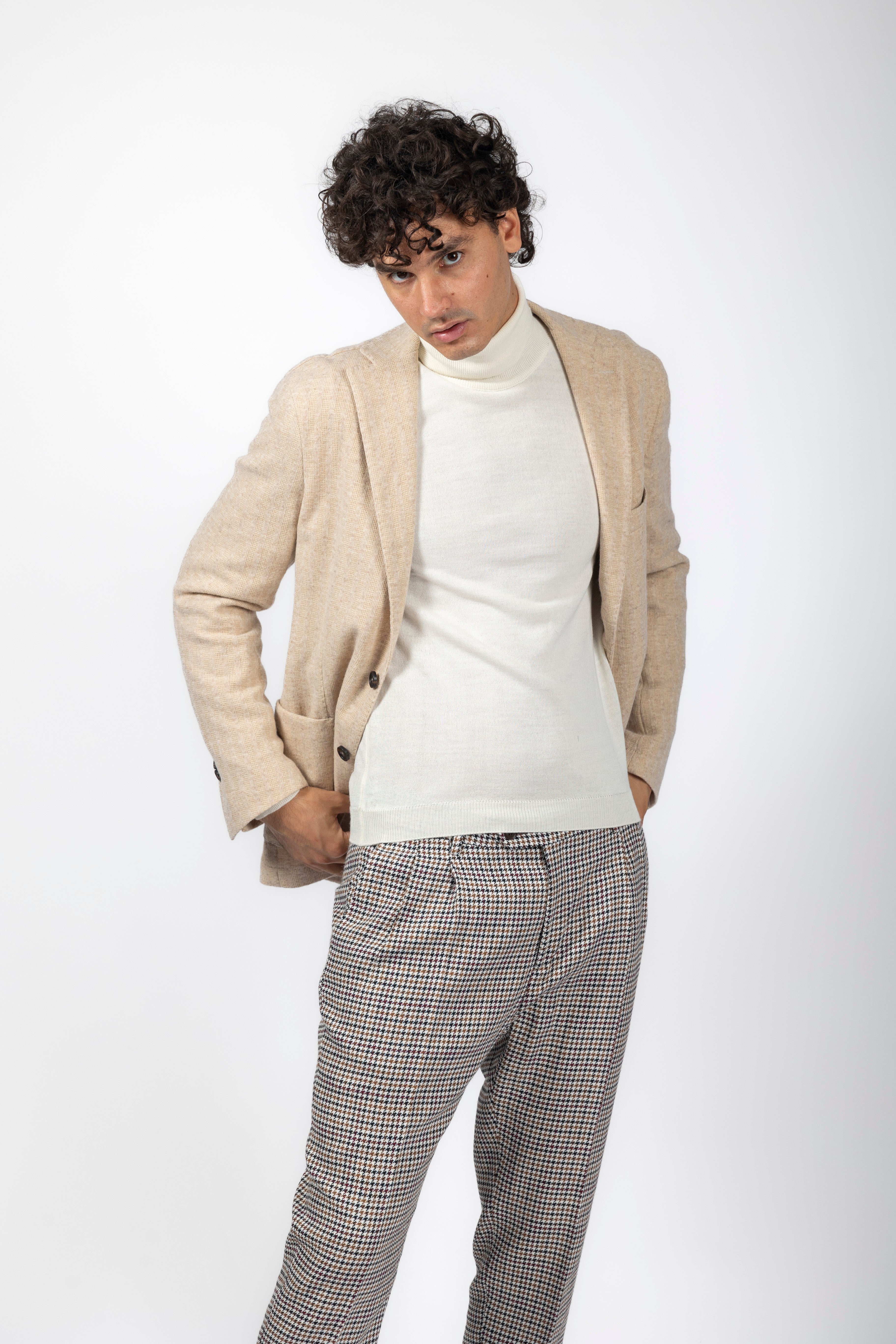 Giacca misto lana 2 bottoni completamente sfoderata