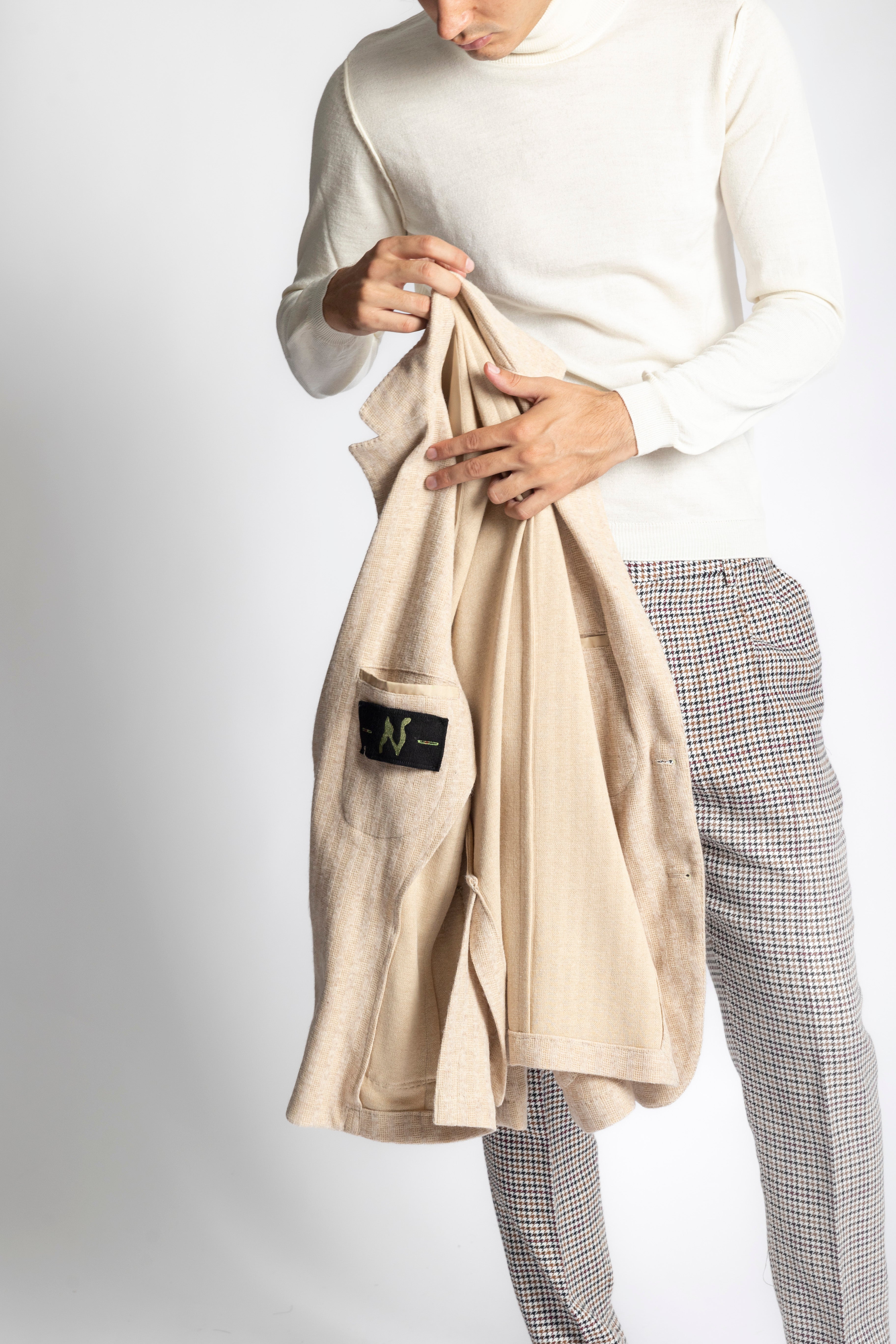 Giacca misto lana 2 bottoni completamente sfoderata