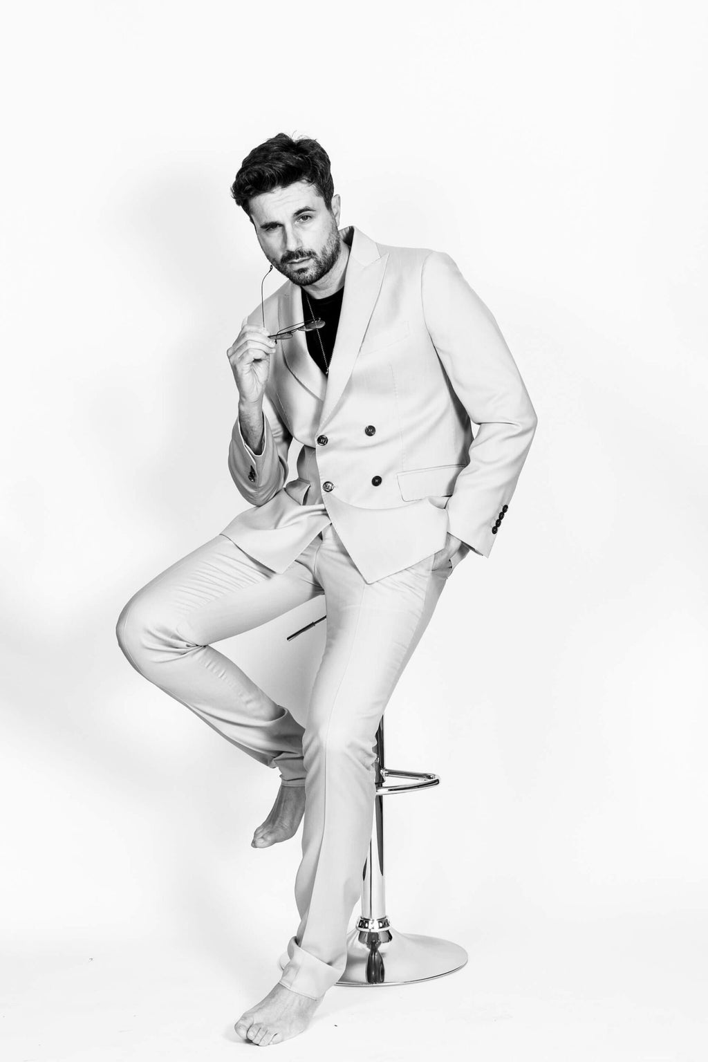 Abito Bianco Ottico Doppiopetto